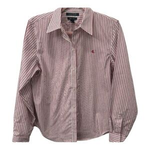Lauren Ralph Lauren women’s button up striped fitted blouse